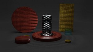 Stylized nut led lamp low-poly 3D model 3D model