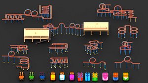 3D Roller Coaster 3D Model Pack STL Miniature Amusement Park Rides model