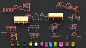 Roller Coaster 3D Model Pack STL Miniature Amusement Park Rides