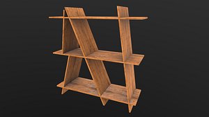 Book Shelf AR VR PBR  Lowpoly with game ready 3D