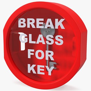 3D break glass key box model