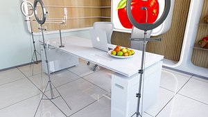 3D Modern live broadcast room Agricultural Apple - Exhibition Hall Rural model