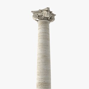 Ionic Column  Roman Renaissance Travertine Style model
