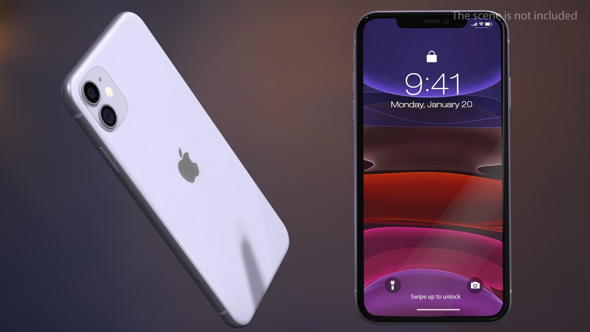 Apple iPhone 11 Purple 3D model - Download Electronics on