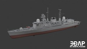 Type 42 Class Destroyer Sheffield And Hercules 3D model