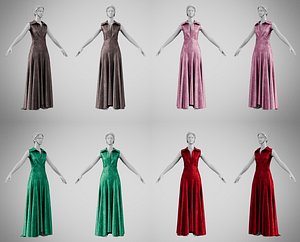 3D Dress 55 Velvet Colors With Design Collection 3
