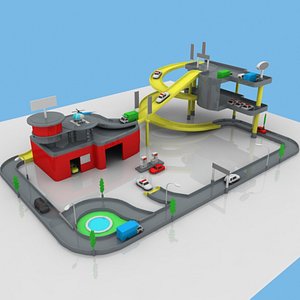 3d model toy car garage