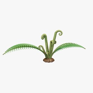 Glowing Spiral Fern Fiddlehead Cluster PBR