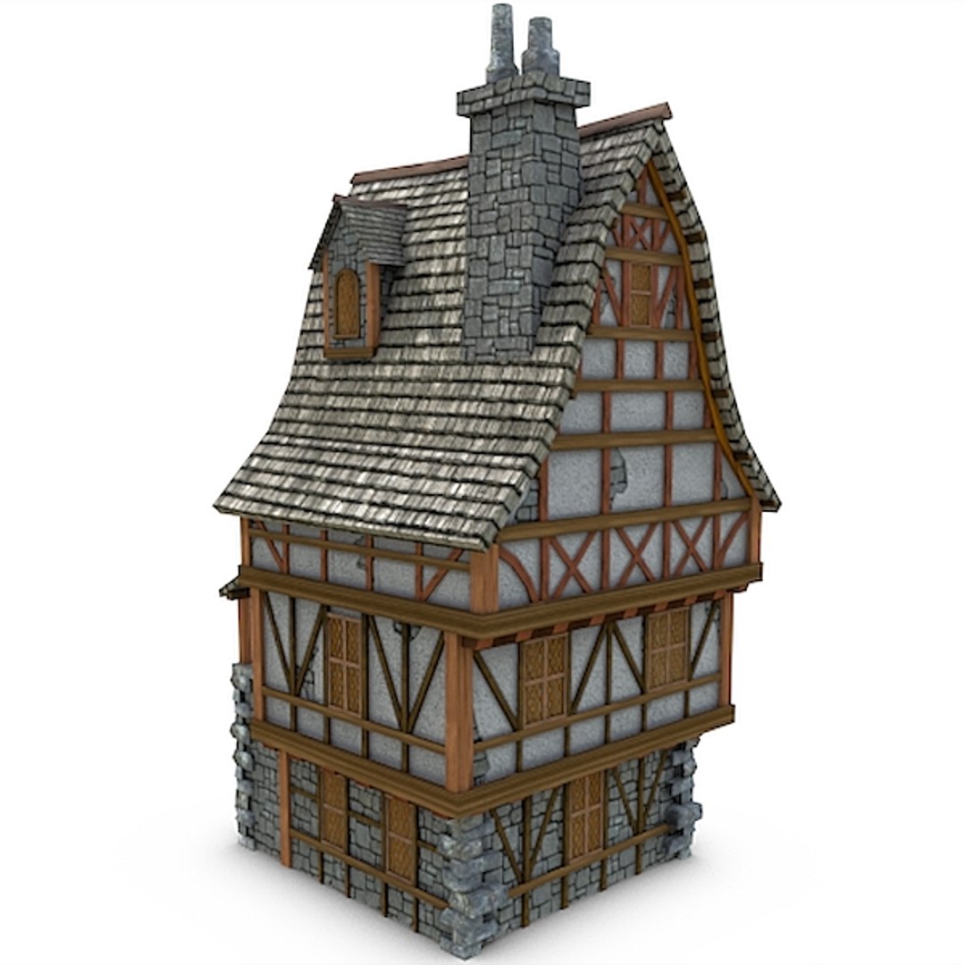 3d Obj Medieval Townhouse Buildings Town