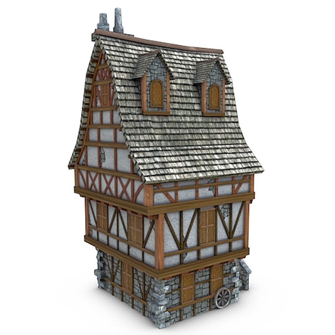 3d Obj Medieval Townhouse Buildings Town