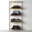 Thaddeus Forged Brass and Glass Open Shelving