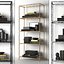 Thaddeus Forged Brass and Glass Open Shelving