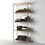 Thaddeus Forged Brass and Glass Open Shelving