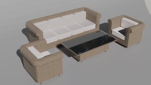 3D wicker garden furniture