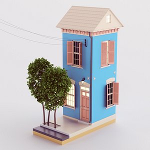 Cartoon Building 01 3D model