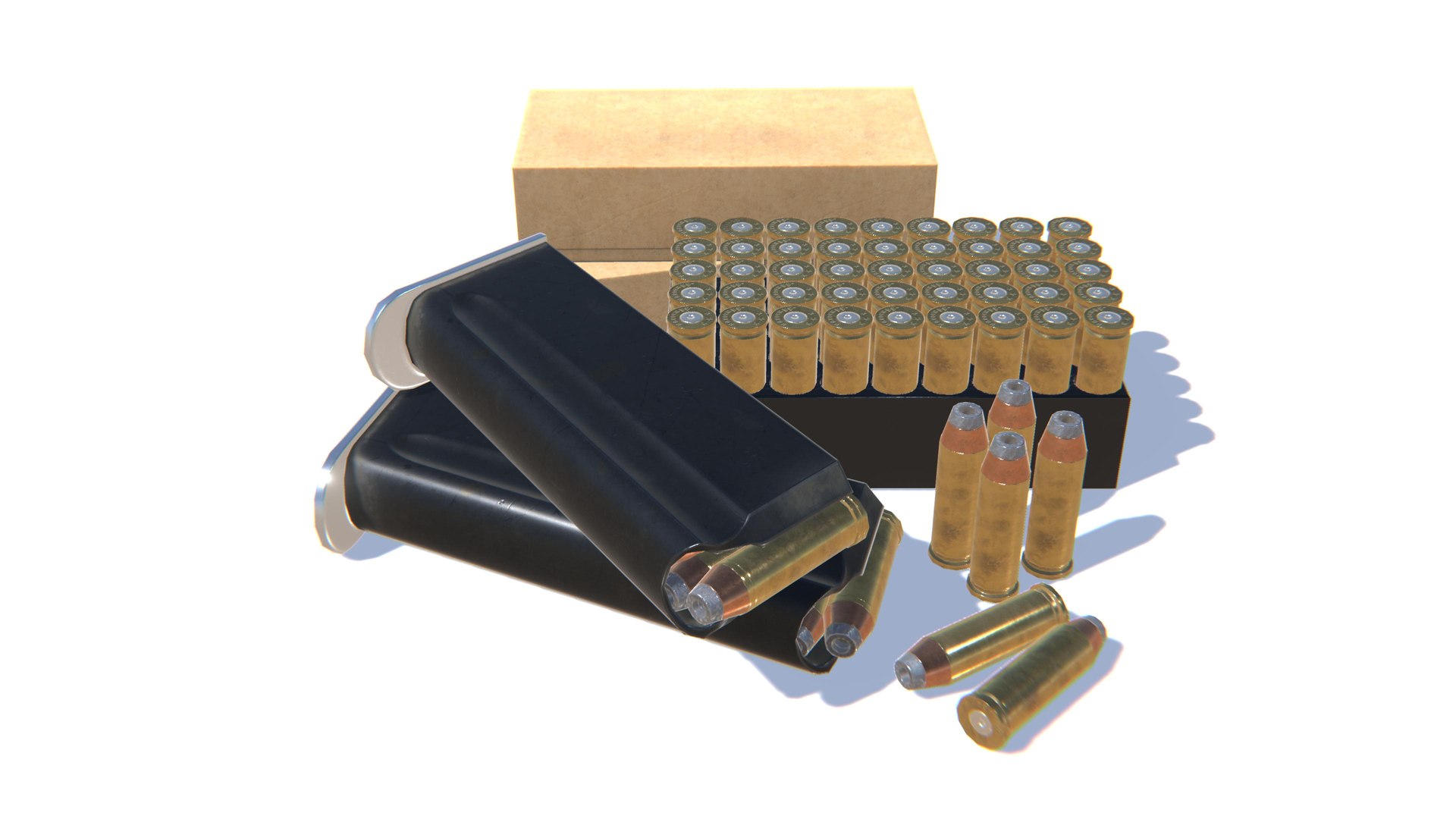 3D 44Magnum Ammo Pack Low-poly 3D Model - TurboSquid 1799774