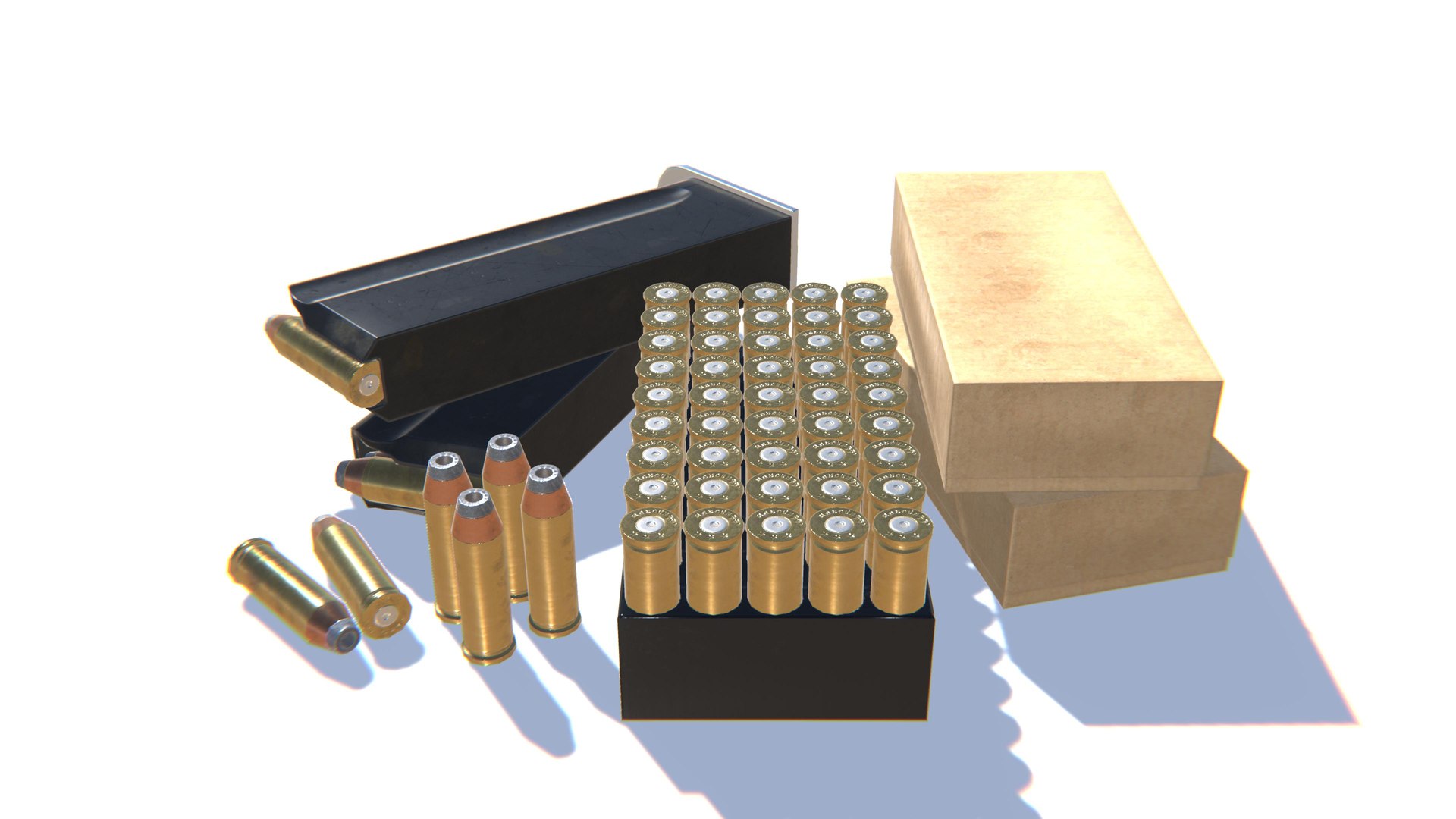 3D 44Magnum Ammo Pack Low-poly 3D Model - TurboSquid 1799774
