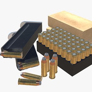 3D 44Magnum Ammo Pack Low-poly 3D model