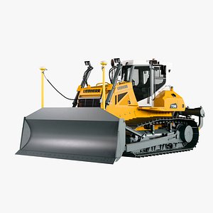 3D Liebherr PR 736 Litronic Bulldozer Detailed 3D Model Crawler Tractor model