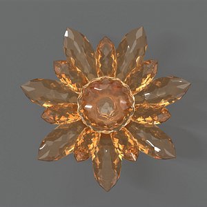 Glass Flower Showpiece Orange model