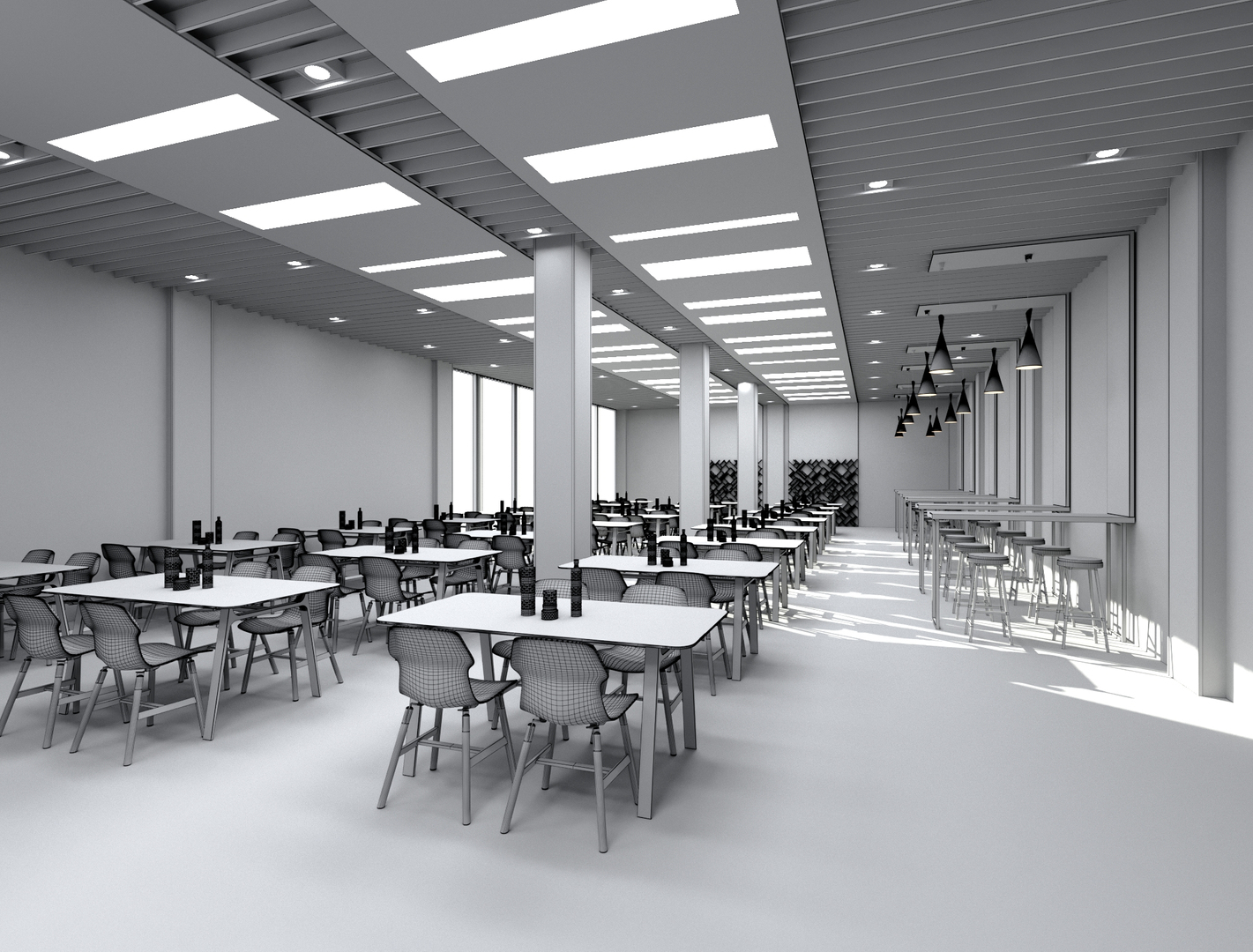 3D restaurant cafeteria model TurboSquid 1679346