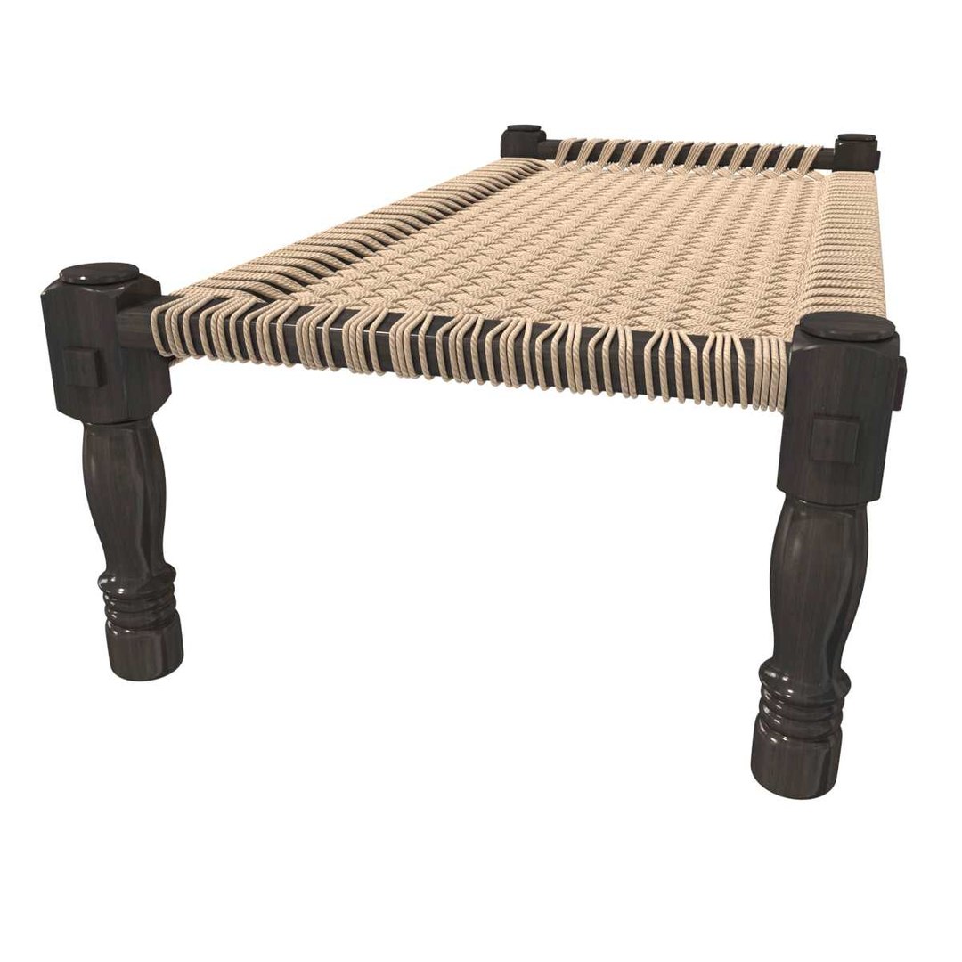 3D Model Bench Woven Indian Charpoy - TurboSquid 1652456