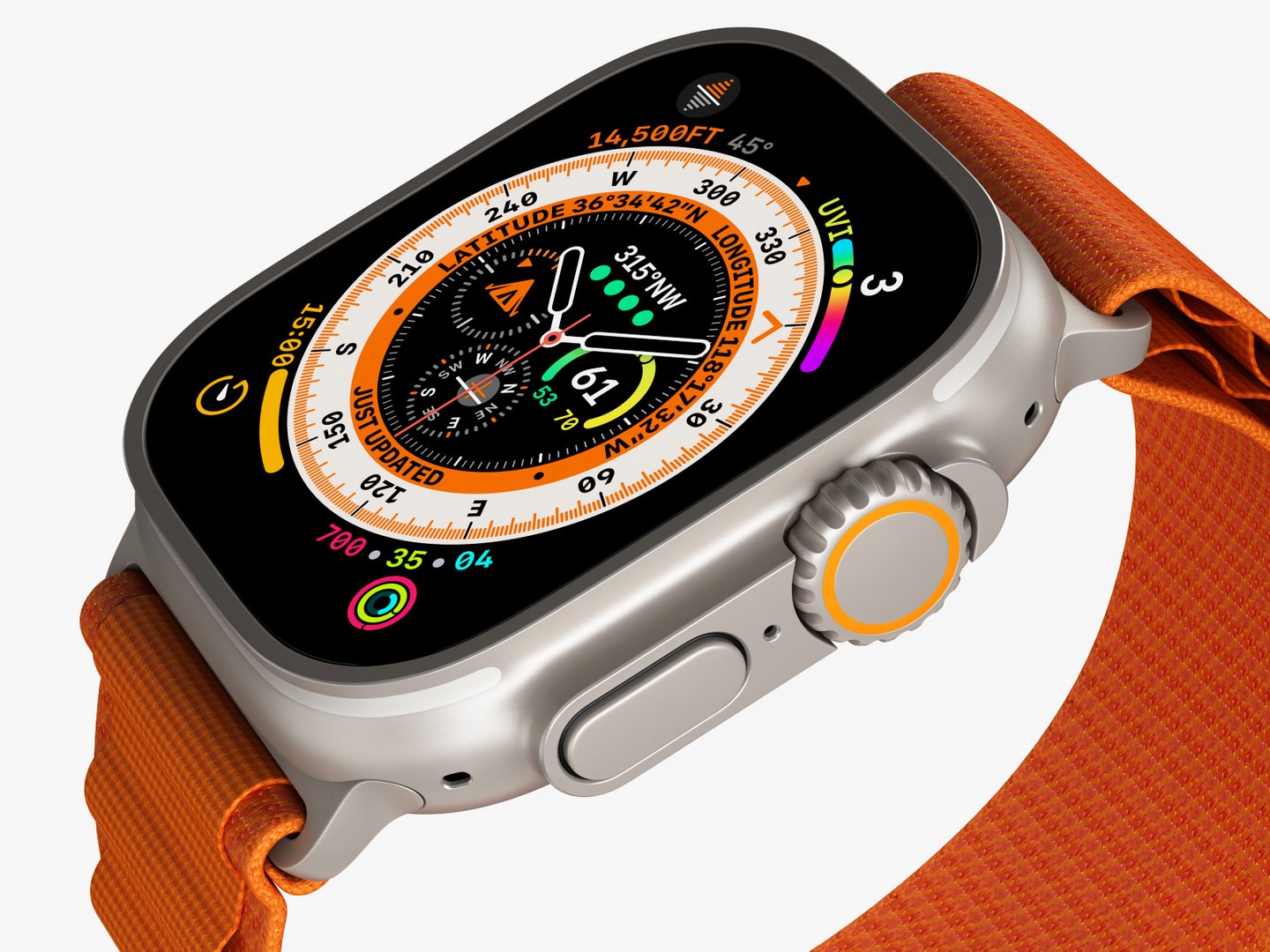Apple Watch Ultra with Orange Alpine Loop 3D model - TurboSquid 1971902