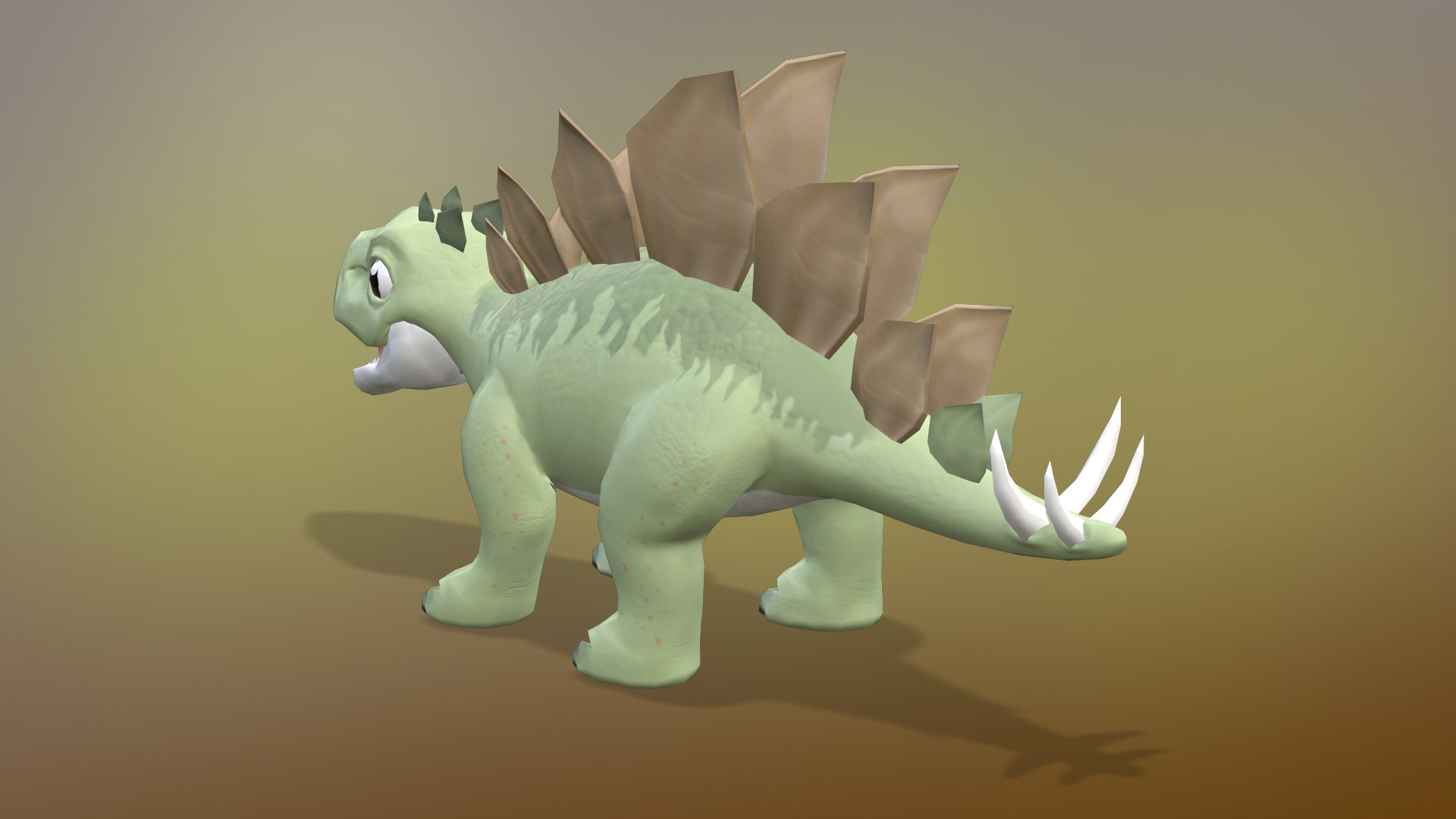 3D Model Stegosaurus Teen - Dinosaur Charactor - TurboSquid 2195136