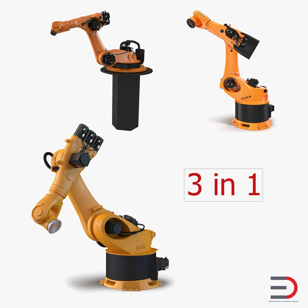 Kuka Robots Rigged Collection 4 3D model preview