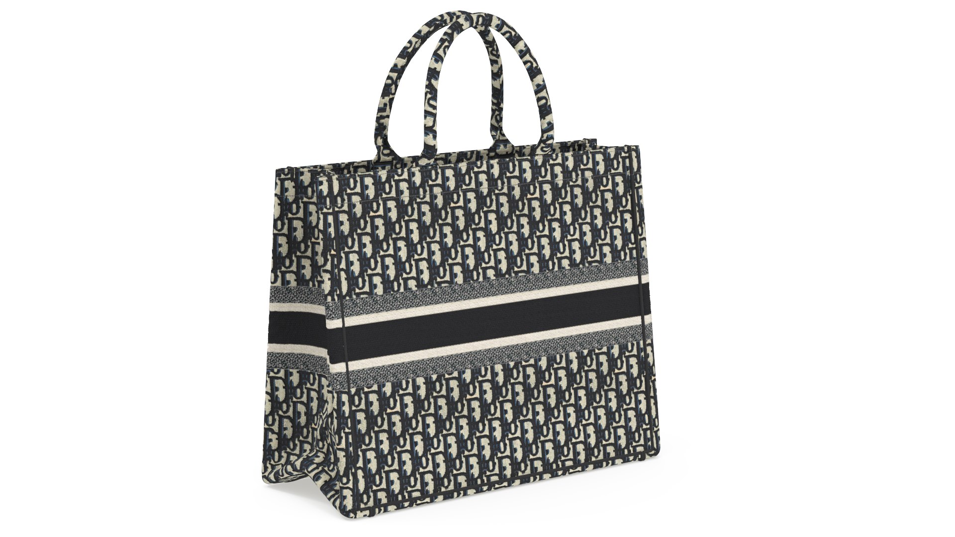 Womens Embroidery Tote Bag Beige 3D model preview