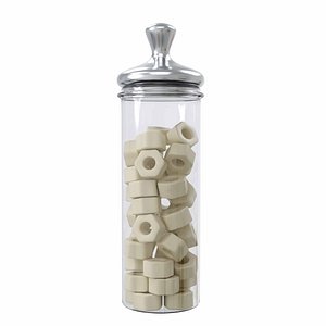 3D Glass jar with Dry Pasta