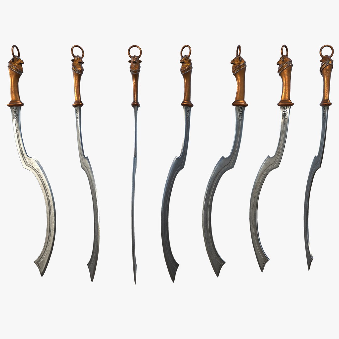 Fantasy Sword RPG Cannanite Khopesh Sickle Sword Curved Blade Kopesh 3D ...