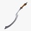 Fantasy Sword RPG Cannanite Khopesh Sickle Sword Curved Blade Kopesh 3D model