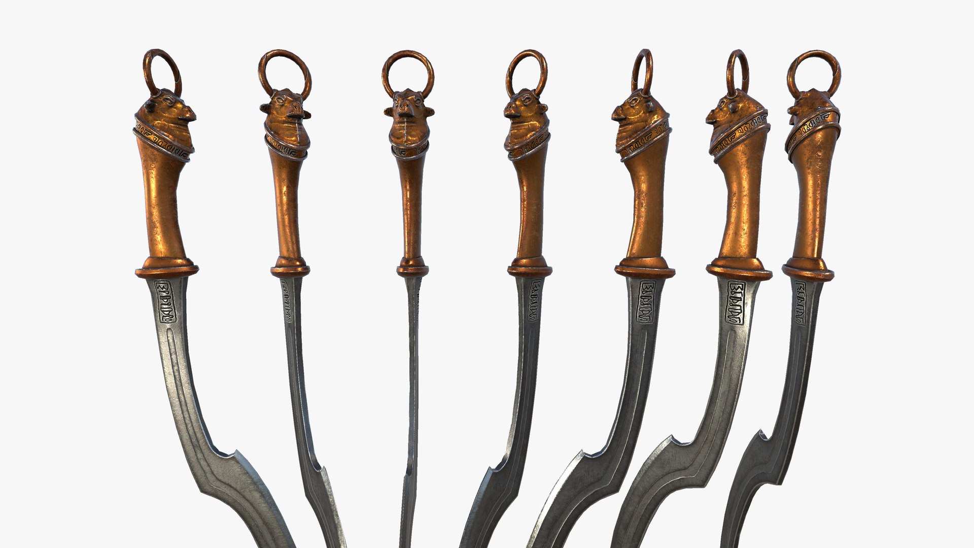 Fantasy Sword RPG Cannanite Khopesh Sickle Sword Curved Blade Kopesh 3D ...