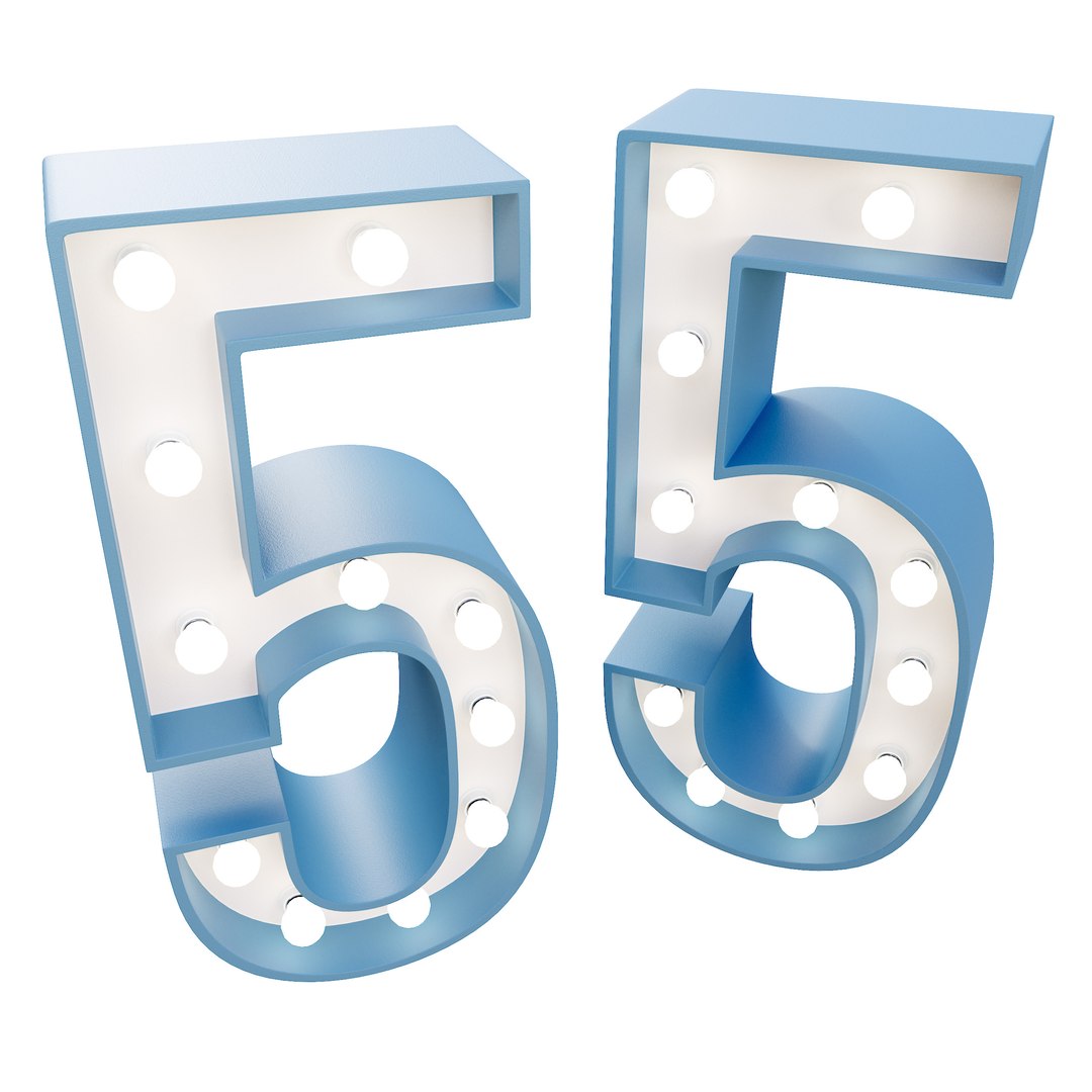 Marquee Number Five Light Bulb Glow Sign 3D Model - TurboSquid 1973611