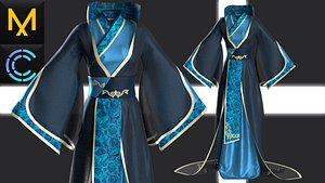 Womans Folk Outfit OBJ mtl FBX 3D model