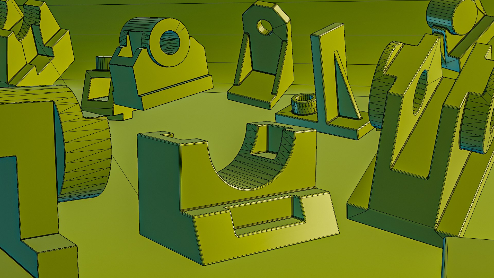 3D 3D Building Blocks Kit Hard Surface Machined Parts V3 - TurboSquid ...