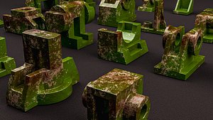 3D 3D Building Blocks Kit Hard Surface Machined Parts V3
