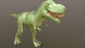 3D Stylized Dinosaur PBR low-poly game ready Rigged