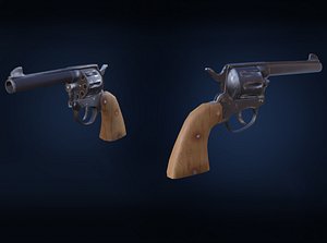 Revolver Low Poly Gameready Free low-poly 3D model