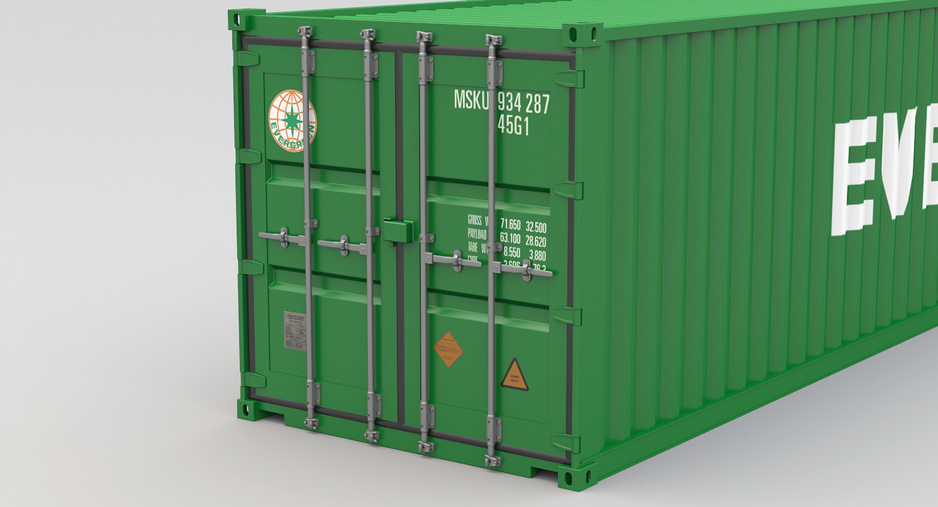 3D Evergreen Shipping Container - TurboSquid 1229922