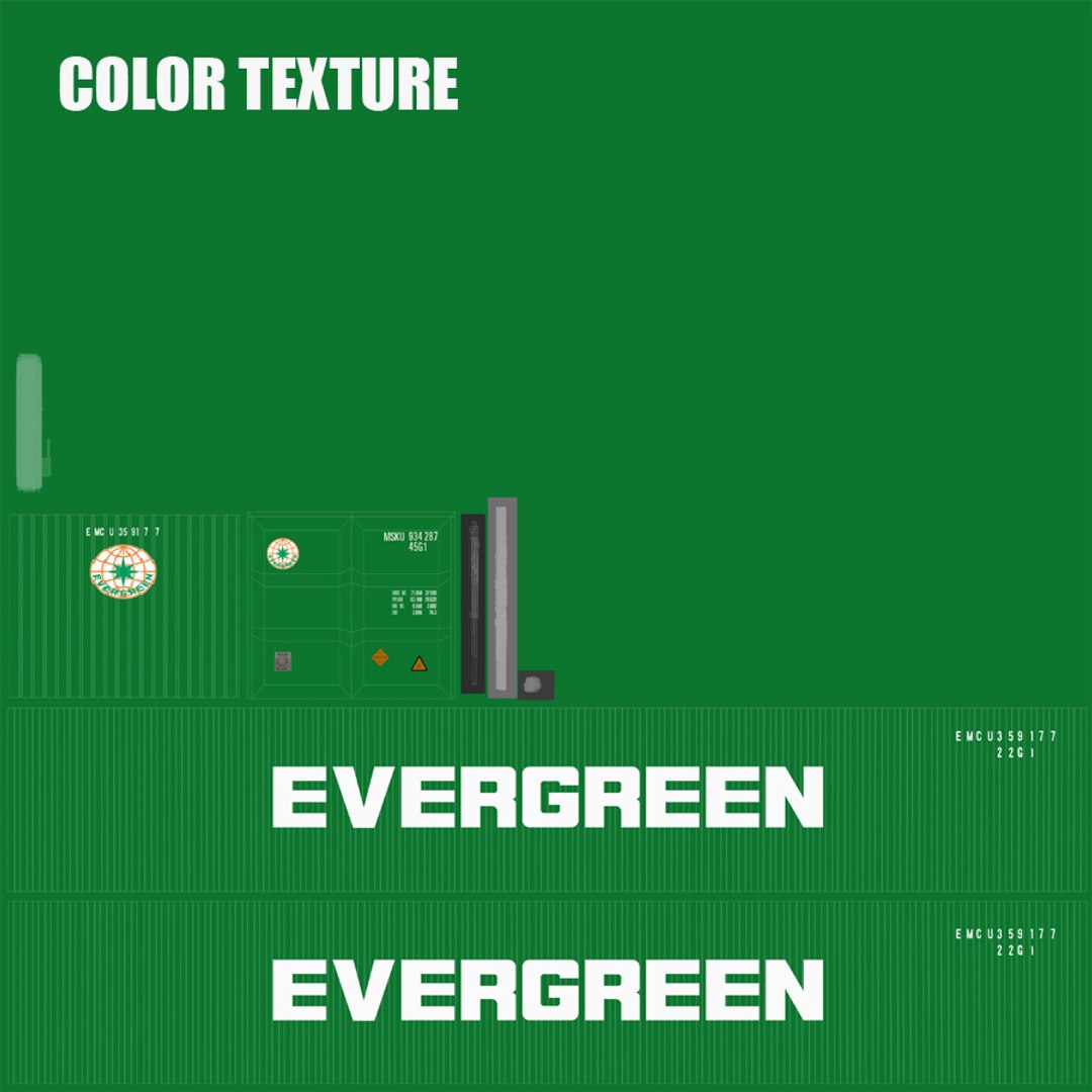 3D Evergreen Shipping Container - TurboSquid 1229922