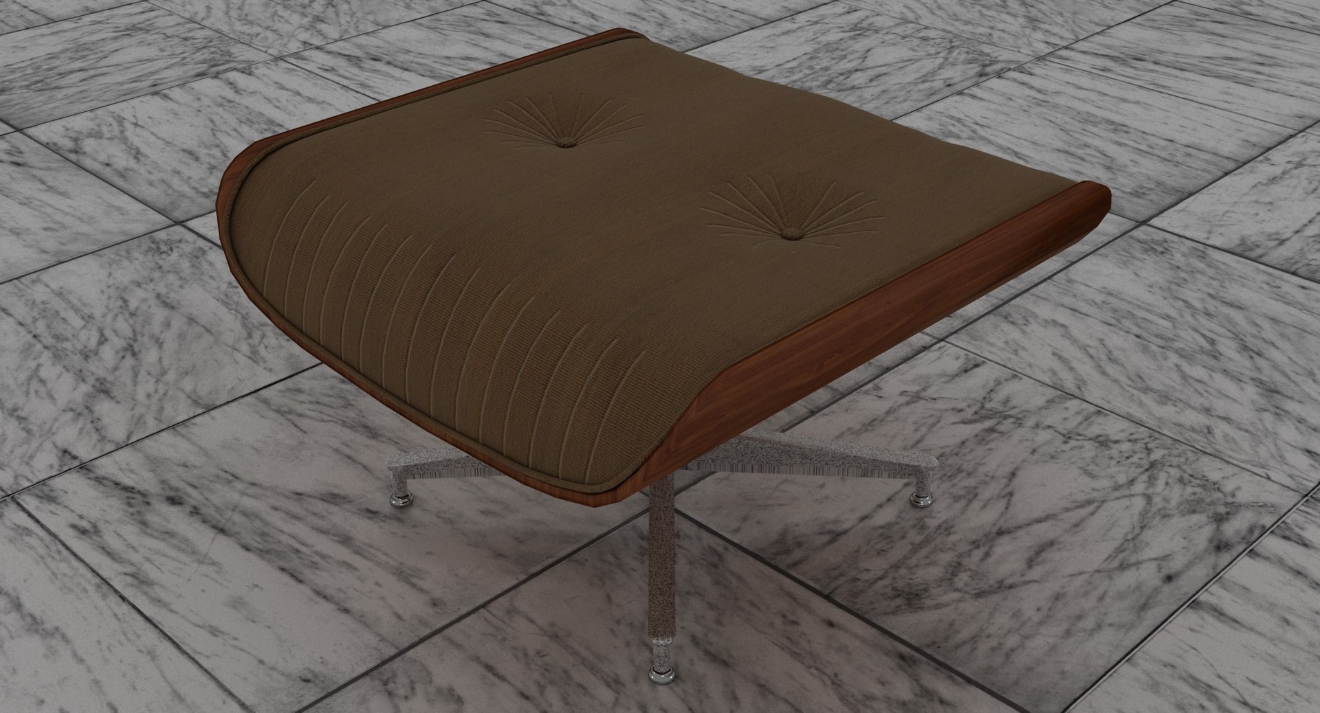 eames ottoman sandy fabric 木质细节3d模型