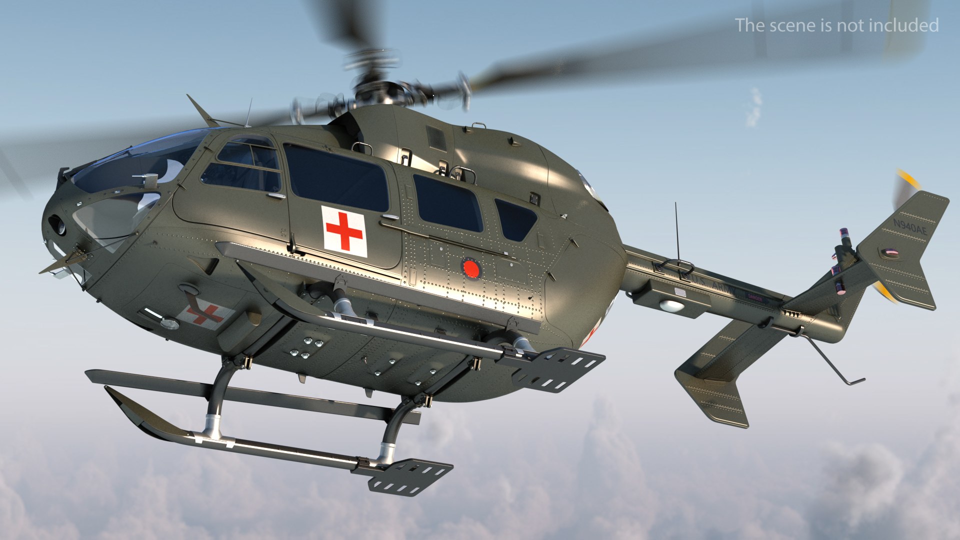 Eurocopter H-72 Lakota Helicopter 3D model preview