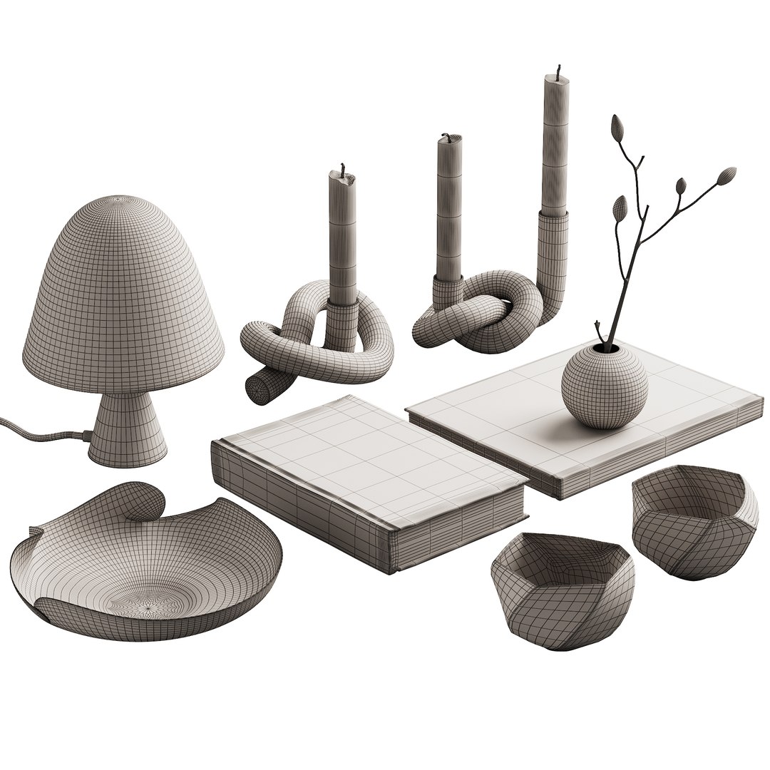 3d 372 Decorative Set 040 Japandi Accessories Kit 02 Turbosquid 2093678 