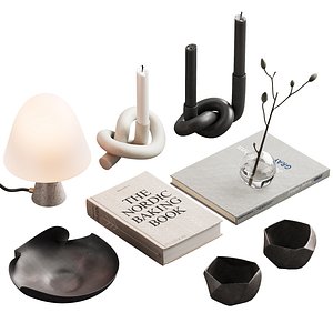 3D 372 decorative set 040 japandi accessories kit 02