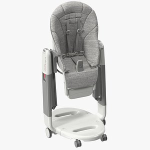 High Chair Peg Perego Horizontal Grey Rigged for Cinema 4D