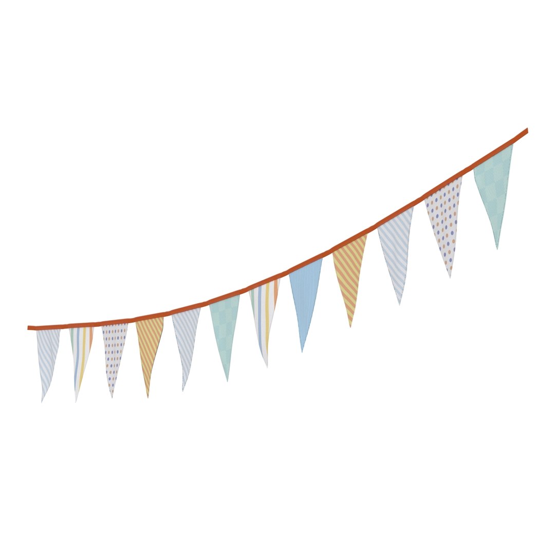 Triangle Flag Banner 2 3d Model