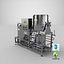 3D beer microbrewery equipment brewery model
