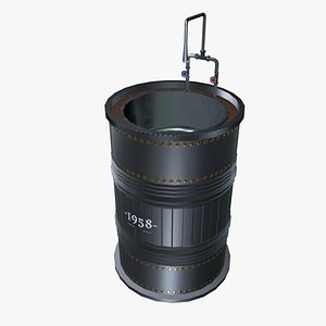 Barrel wash basin 3D model